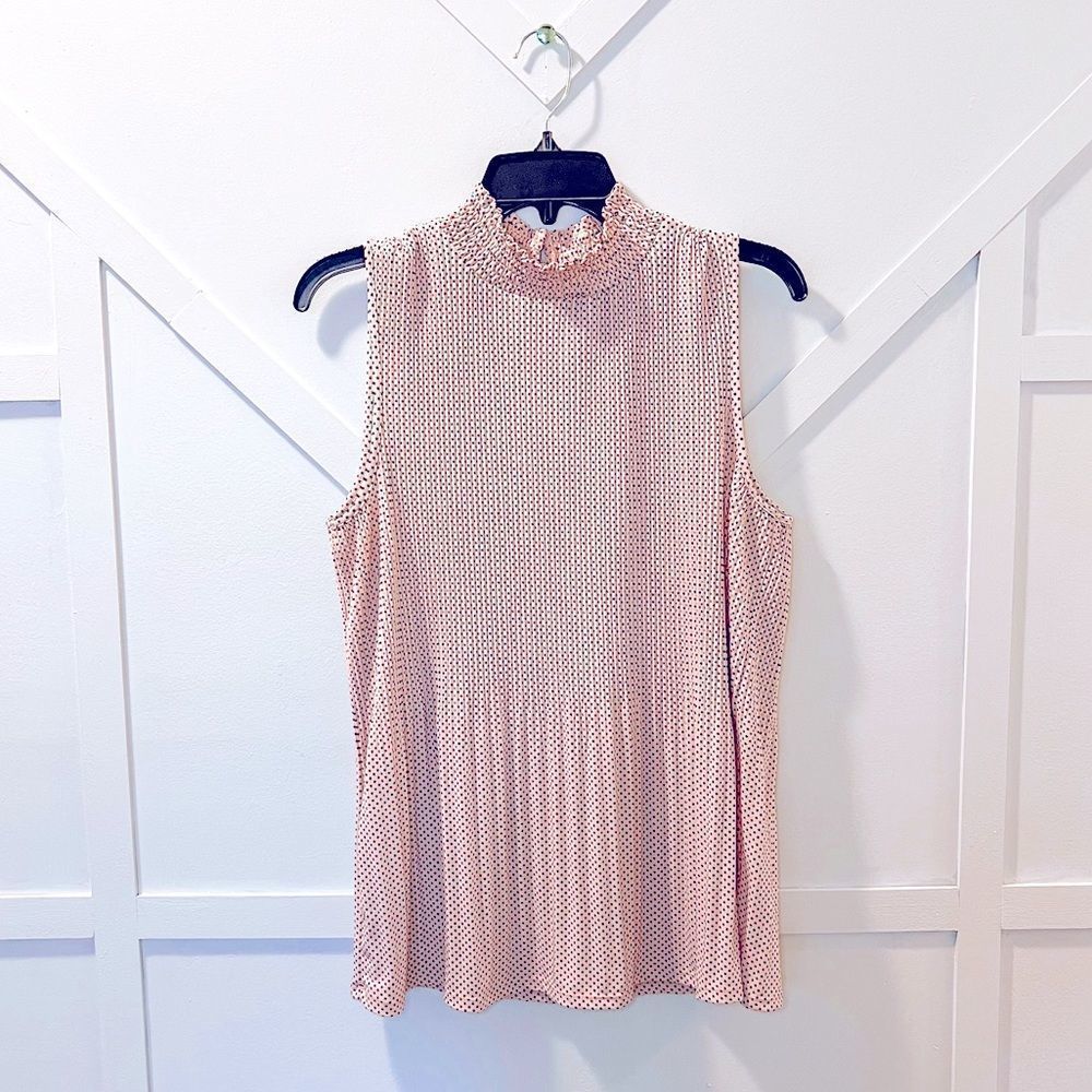 Adrianna Papell Anthropologie Light Pink with Black Polka Dot